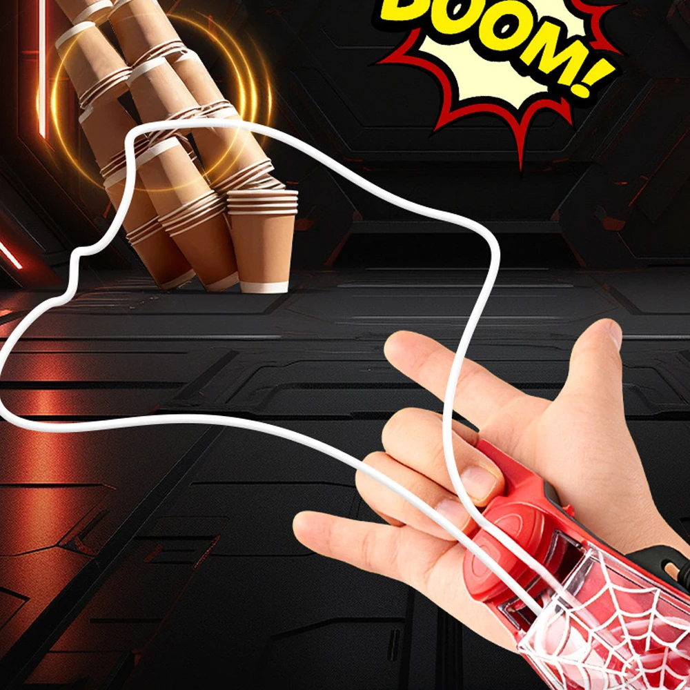 Hot Luminous Rope Launcher Wristband Flying String Shooter Automatic Recoil Toy Night Glow Interactive Fun For Kids And PetsToy
