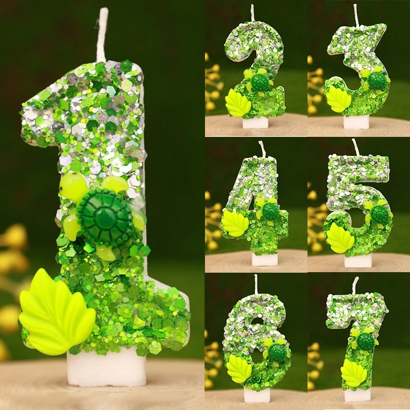 2Pcs Kreative Digitale 0-9 Geburtstag Kerze Kuchen Party Dekoration Geburtstag Ersten Geburtstag Diy Langlebigkeit Schildkröte