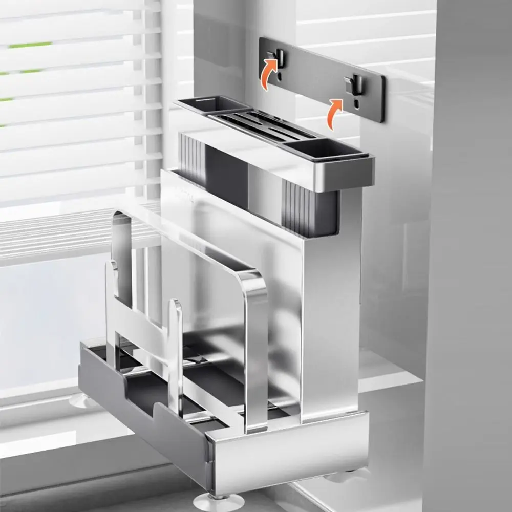 

Stainless Steel Kitchen Storage Holder Stand Space Saving Cutting Tool Stand Chopsticks Storage Pot Holder Home Storage