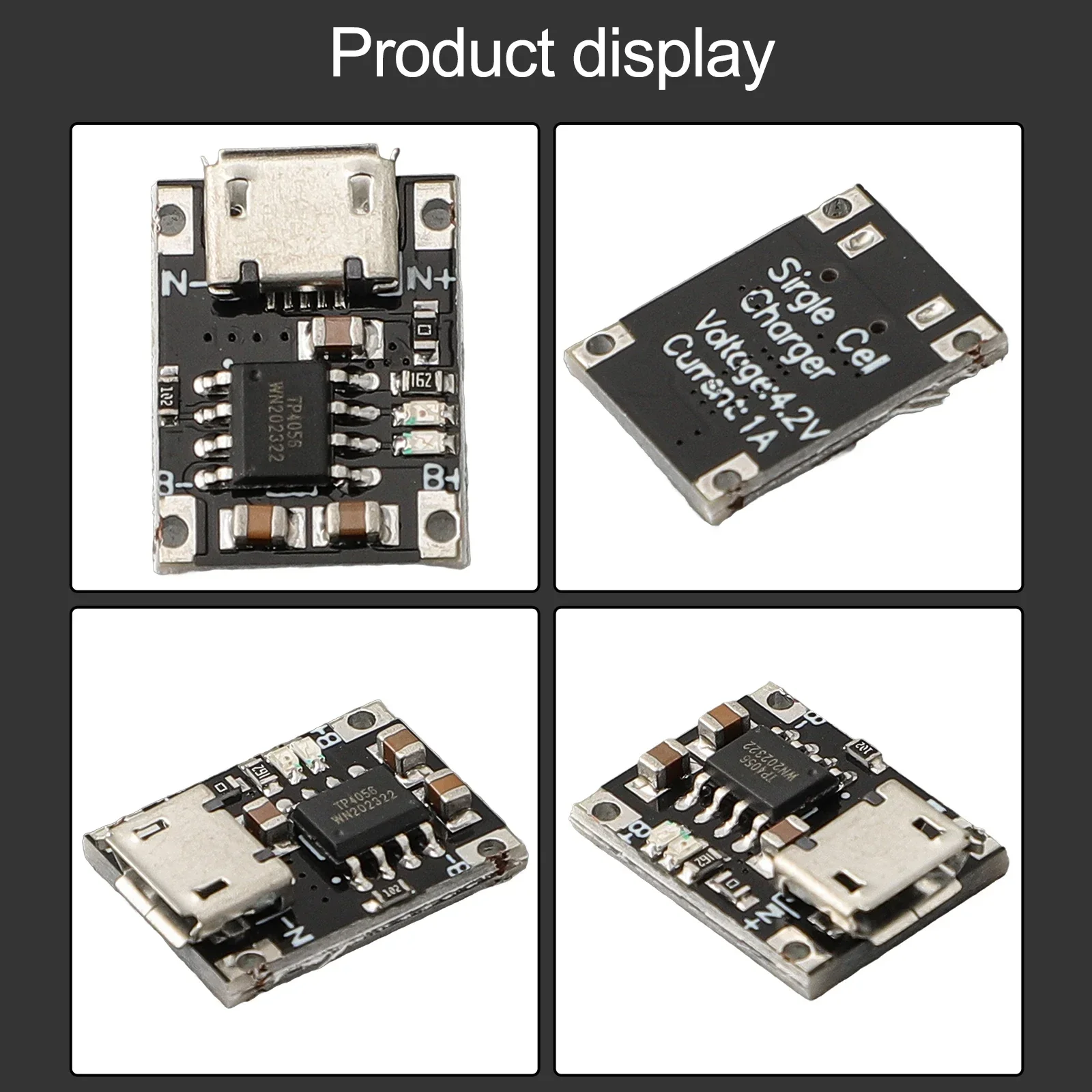 Module USB Charger Module 12.5×15.5×3.5mm 1A Charging Current 3.7V 4.2V Output Voltage 5~6V Input Voltage Range