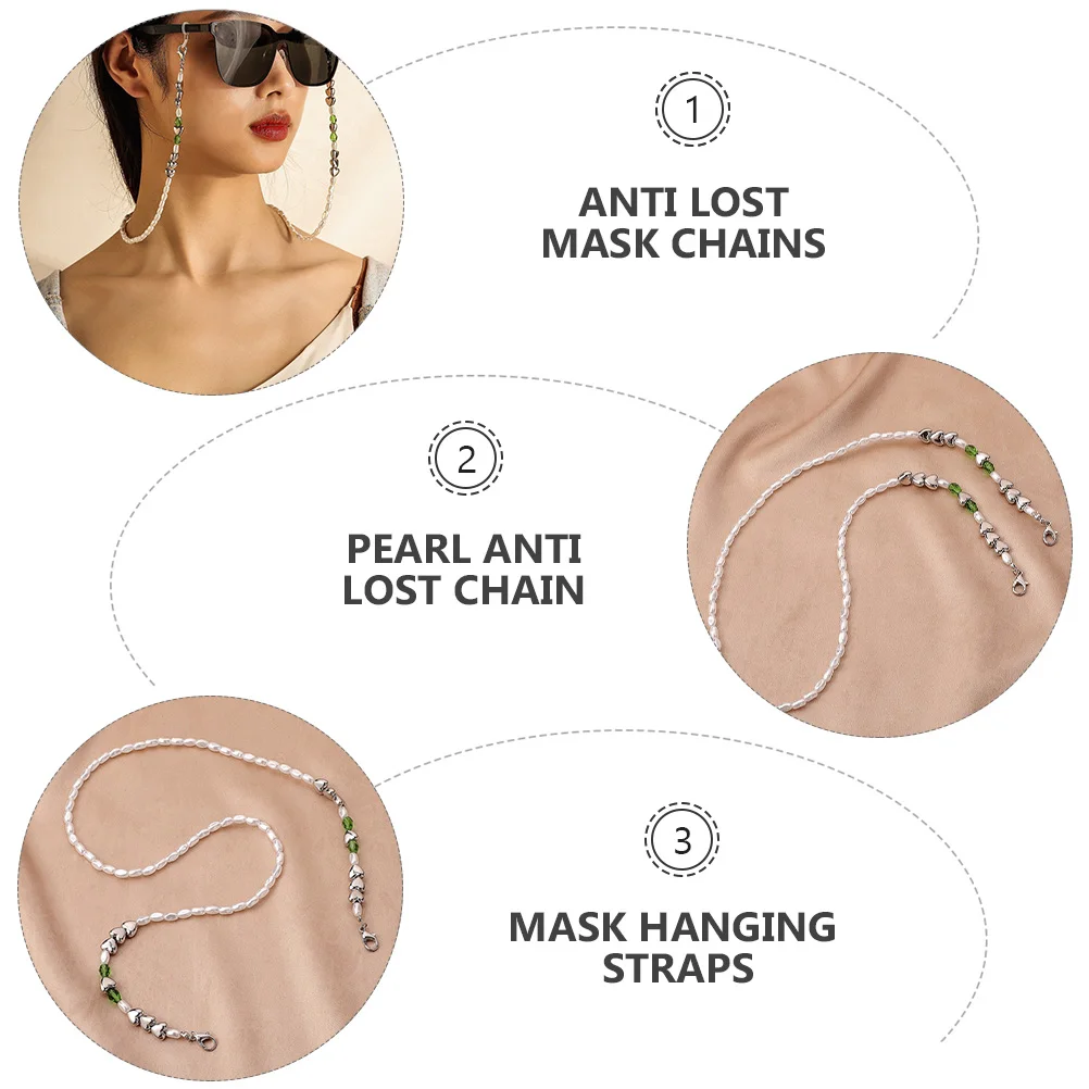 

1pc Pearl Anti Lost Mask Chains Multifunction Glasses Strap Neck Chain Anti Rust Mask Eyeglass Holder Chains Outdoor Exercise