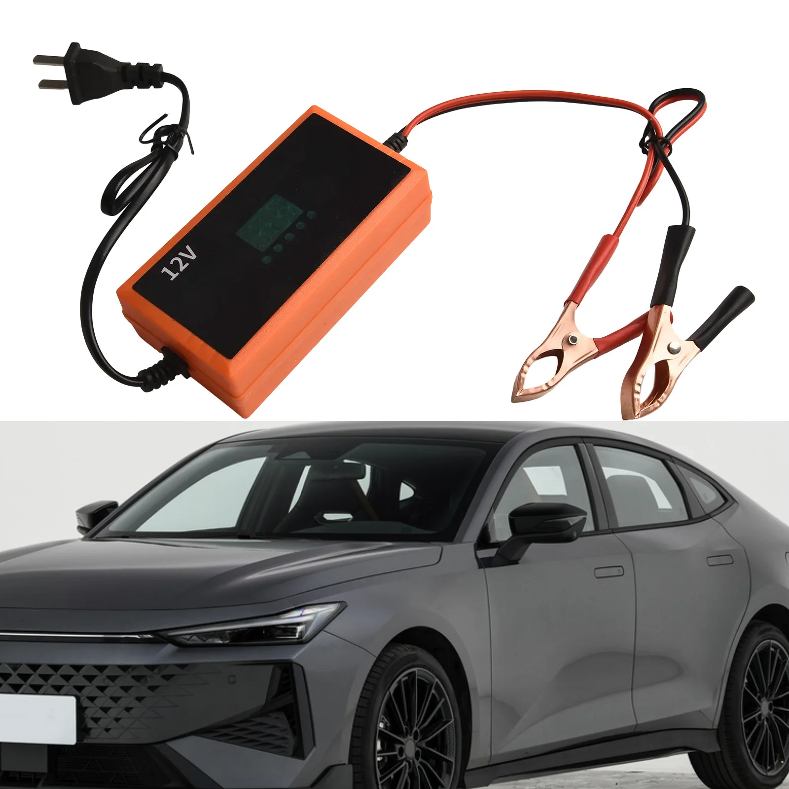 Auto Battery Charger 12v 24v ABS 3-20A Volt Battery For Motorcycle Lead-acid Batteries Charger Fast Charging Auto Accessories
