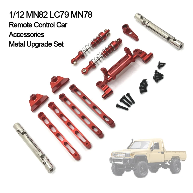 

MN 1/12 Metal Upgrade Parts Set for MN82 LC79 MN78 Remote Control Car Accessories Metal Upgrade Tie Rod Shock Absorber Kit