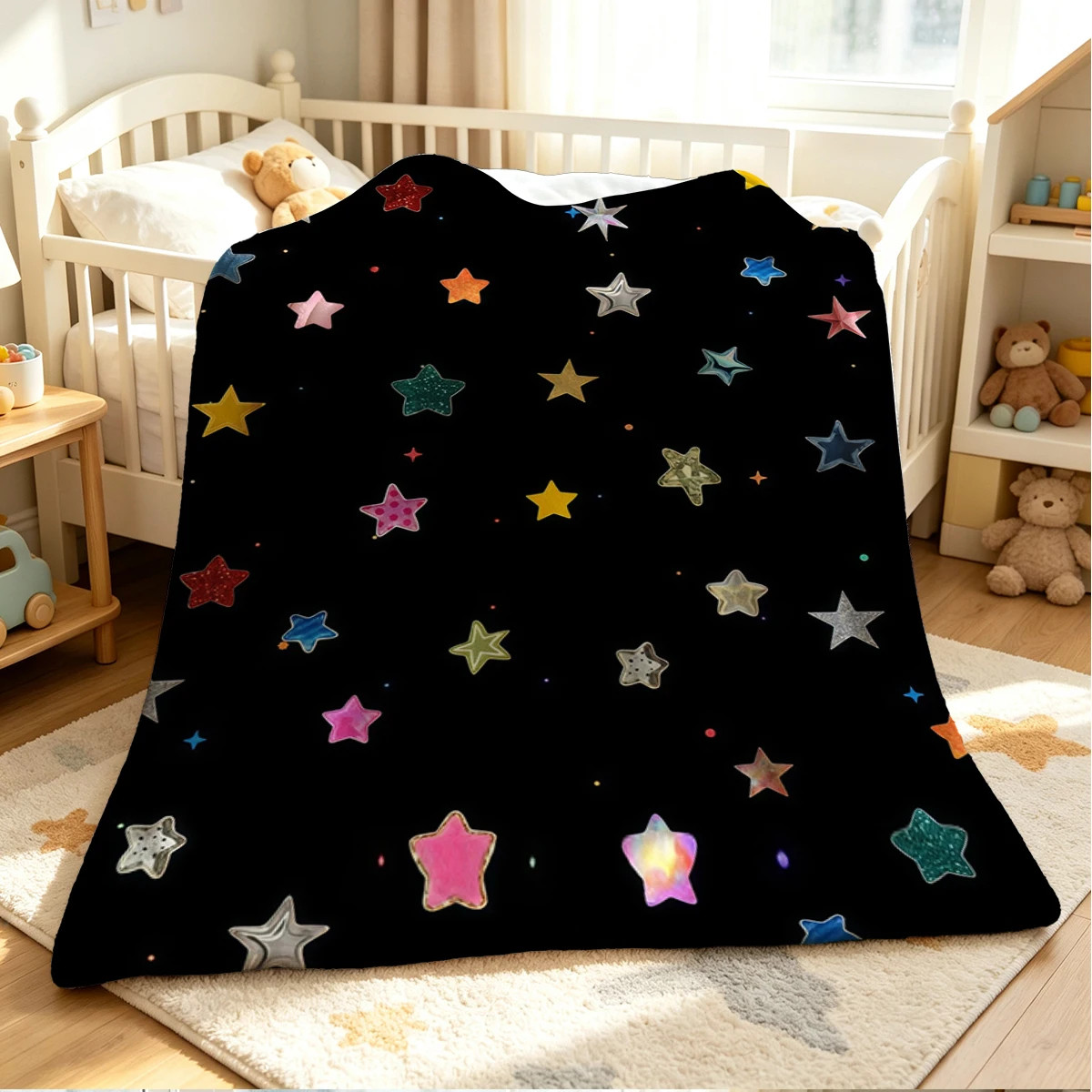 Starfall Flannel Blanket Warm Soft Halloween Christmas Couch Warm Cozy Decorative Decor Gift for All Season
