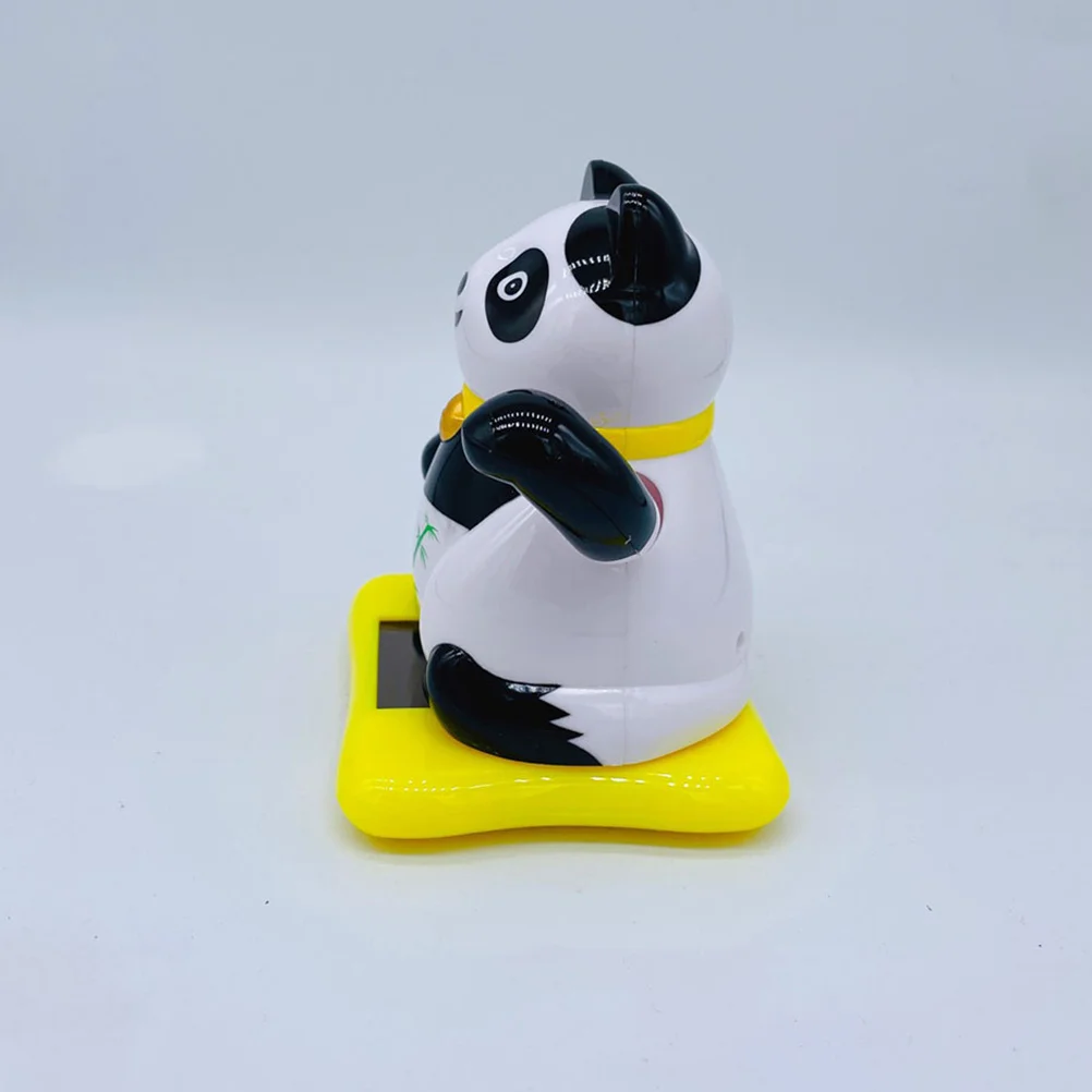 

Adorable Solar Powered Panda Bobblehead Car Dashboard Decoration Automatic Head Shaking Animal Ornament for Auto Interior and