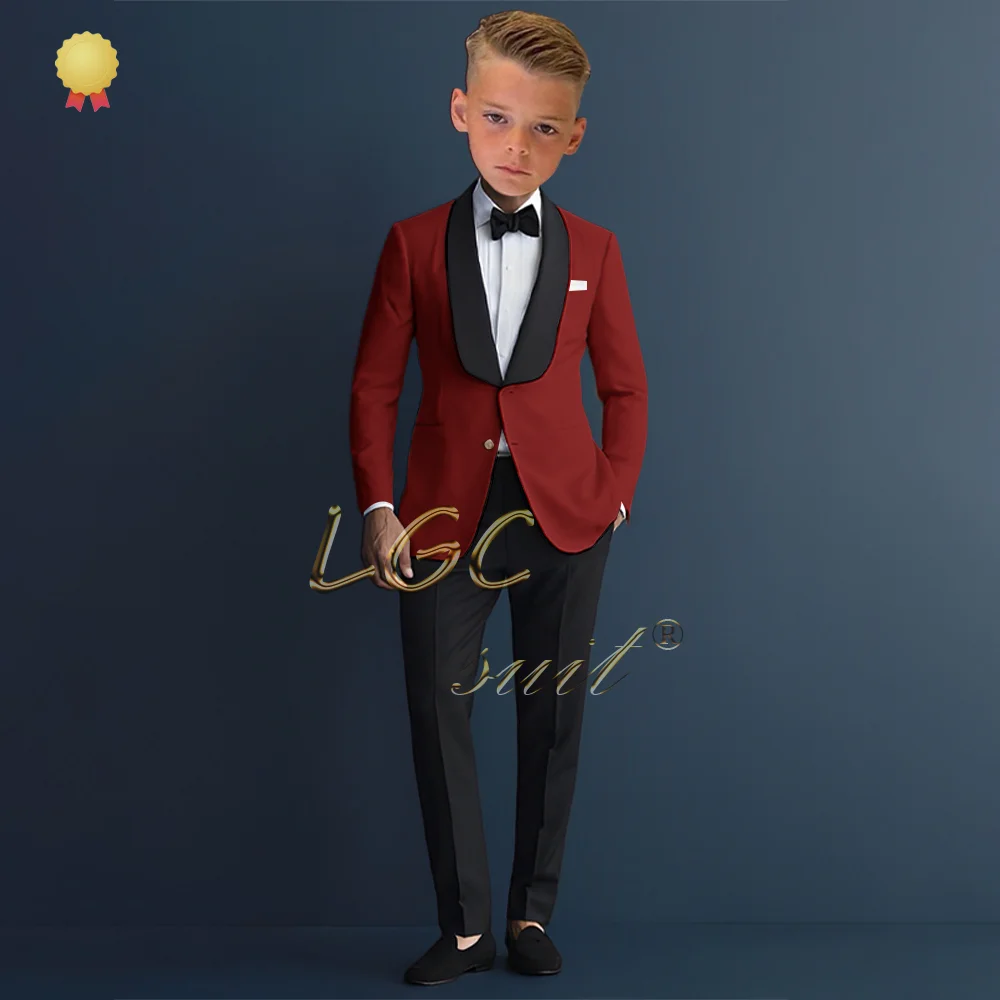 Jungen Schal Kragen Kleid Anzug 2 Stück Anzug, Jungen benutzer definierte Hochzeit, Abschluss ball, Cocktail party Geburtstags feier Smoking