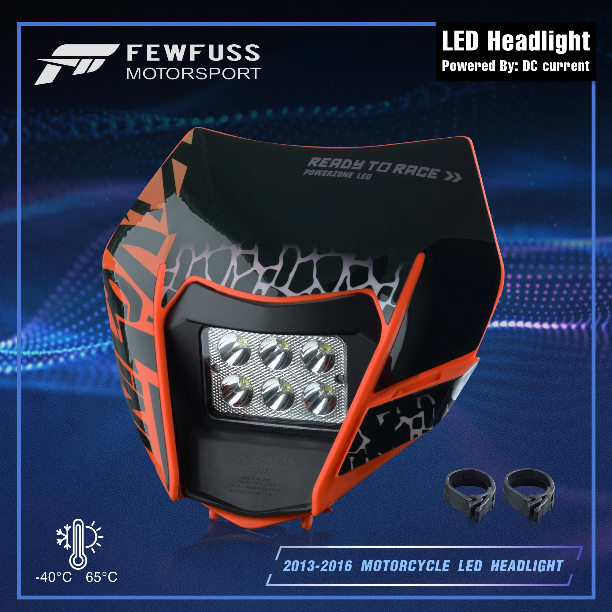 FEWFUSS Motorcycle Headlight Headlamp Head Light Supermoto Fairing For KTM EXC SXF MX Dirt Bike Enduro Headlight