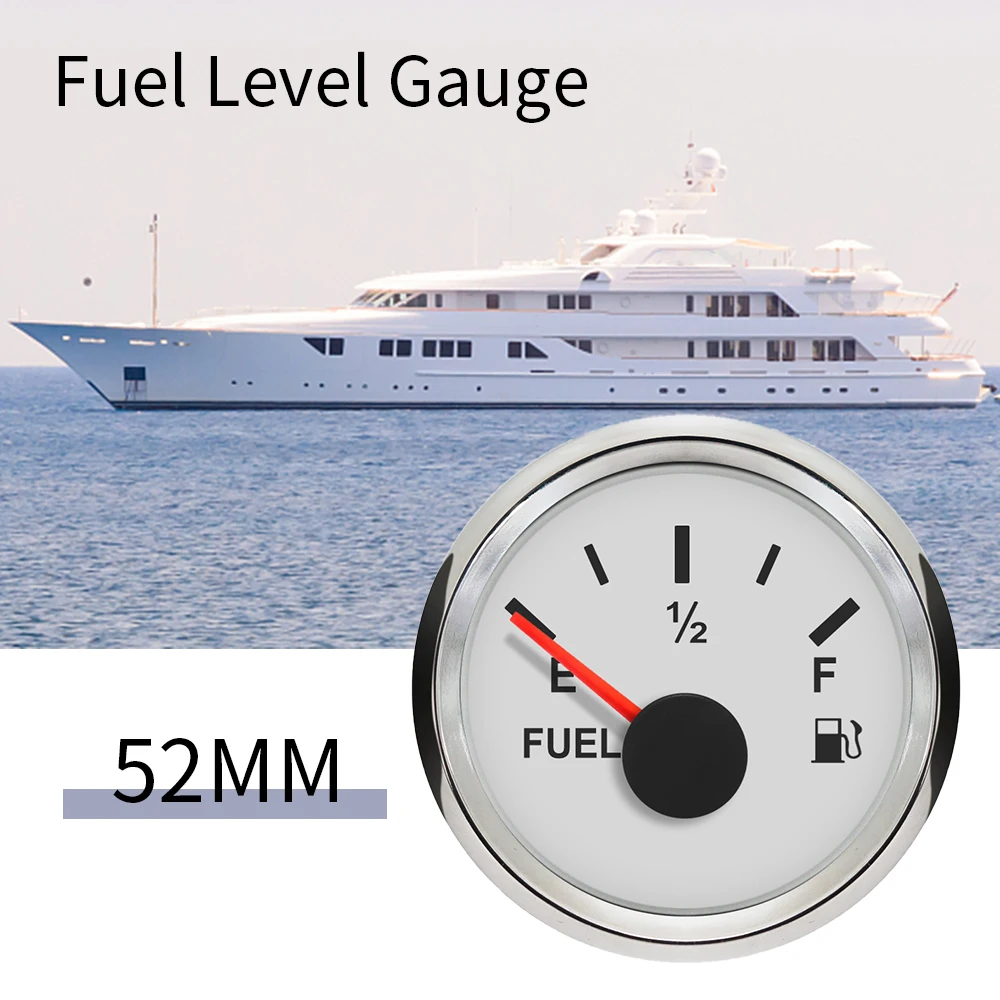 ELING 52mm (2'') Fuel Level Gauge 0-5V Signal 12V 24V for Marine Boat Auto Motorcycle with Red Backlight Universal - view 4
