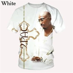 2pac Men's Tshirts Rapper Star Tupac 3D Print Tees Streetwear O-Neck Short Sleeve Casual Oversized Unisex Oversized Top Clothing