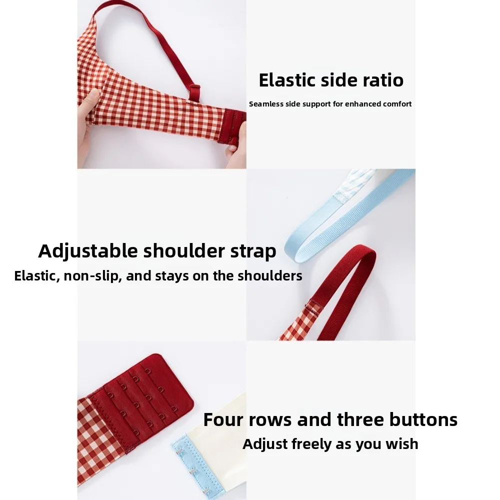 Comfortable Traceless Plaid Wireless Bra Grid Pattern Shockproof Push Up Underwear Lingerie Anti-sagging Seamless Bras Sport