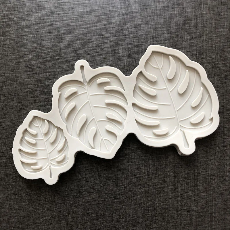 3D Monstera Turtle Leaves Silicone Mold Cake Border Fondant Mould Chocolate Candy Cupcake Topper DIY Decorating Tools