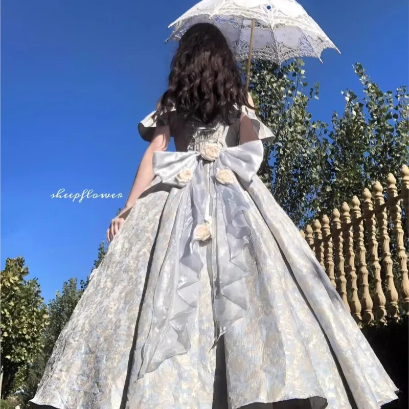 Robe de mariage à fleurs bleues pour adultes, magnifique robe formelle, jupe RapIndustry