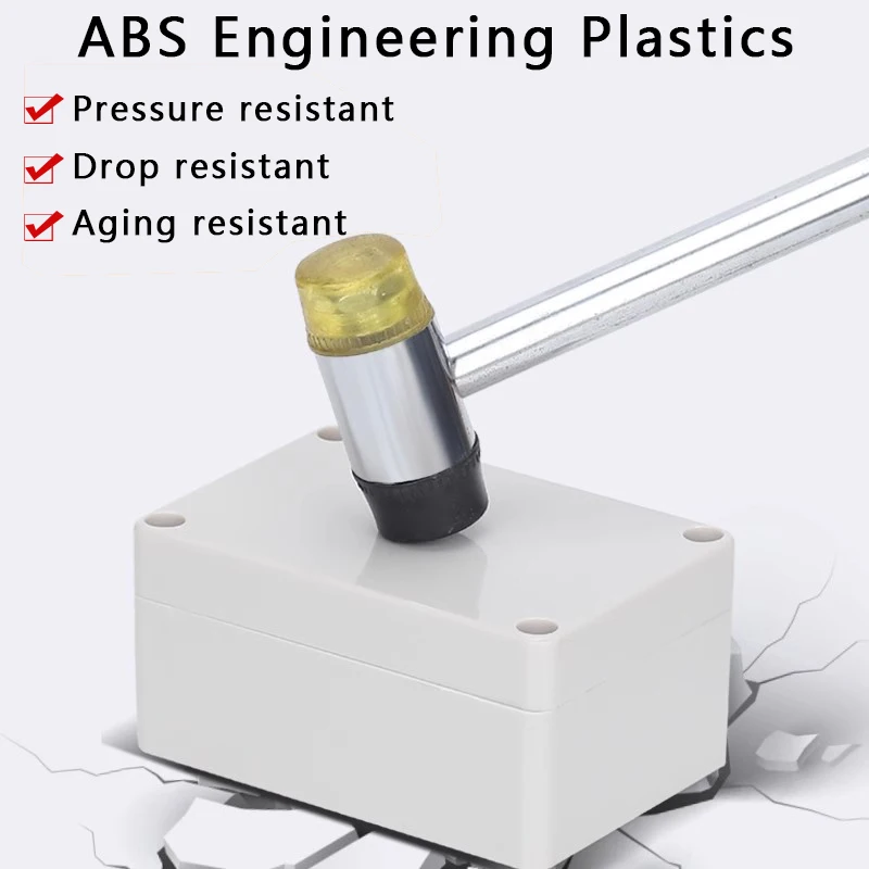 Scatola di giunzione in plastica ABS di tipo F, scatola di giunzione impermeabile per fissaggio cavi su misura, alloggiamento della scatola di giunzione elettrica esterna IP67