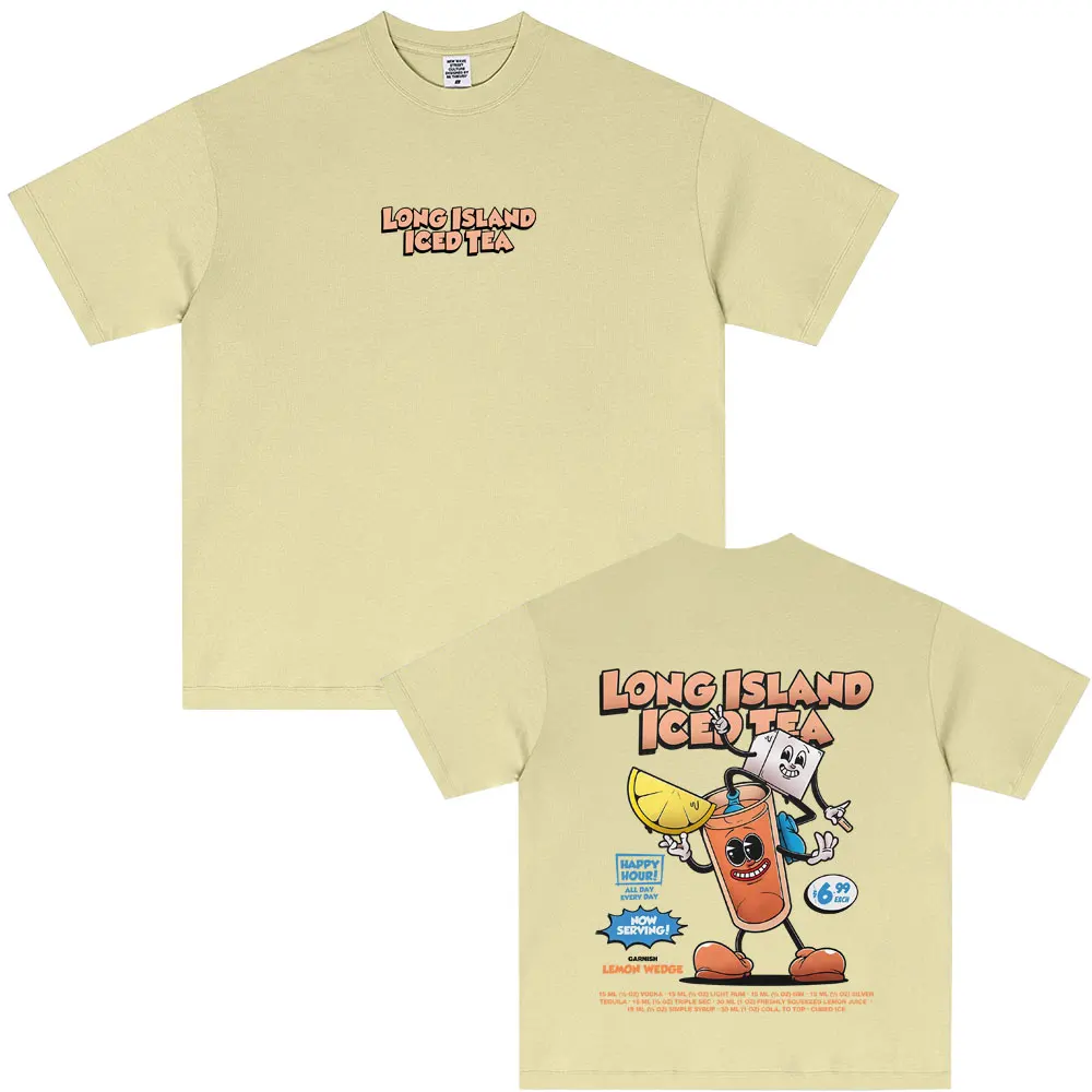 

Long Island Tea Cocktail Lover Funny Meme T-shirt Men Women Casual Oversized Short Sleeve T-shirts Men's Cotton Vintage T Shirts