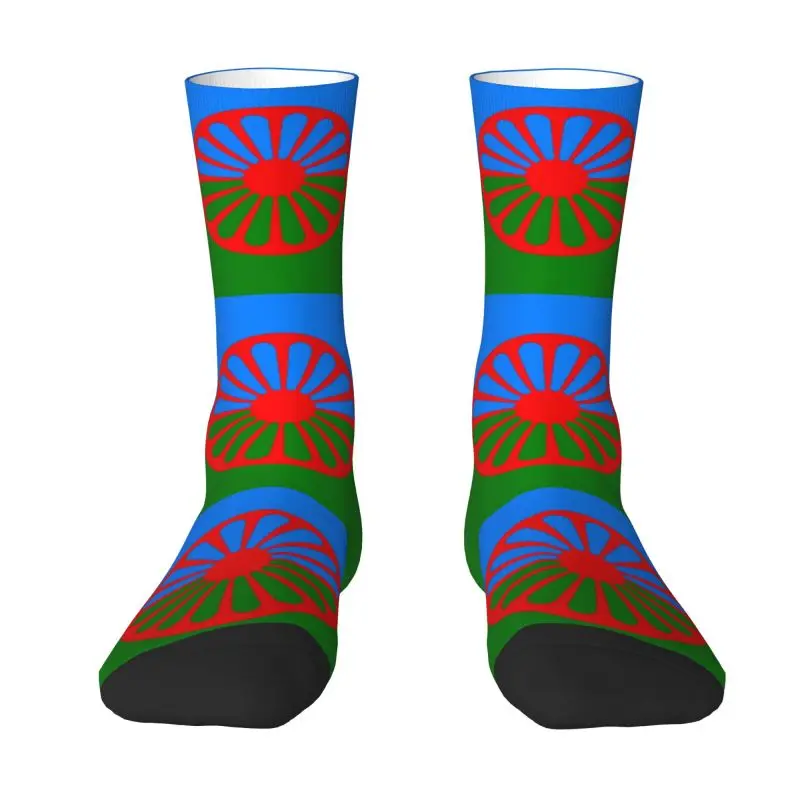 Romany calzini da uomo Unisex Funny Gypsy Flag primavera estate autunno inverno Dress Socks