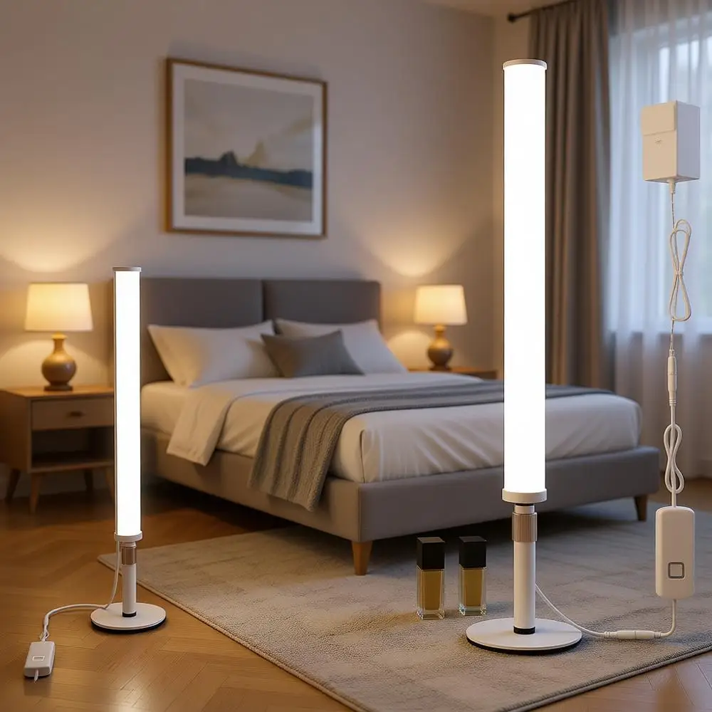 

Dimmable and Color Temperature Changeable LED Makeup Lights, Height Adjustable 24V Vanity Light for Photography, Video Recording