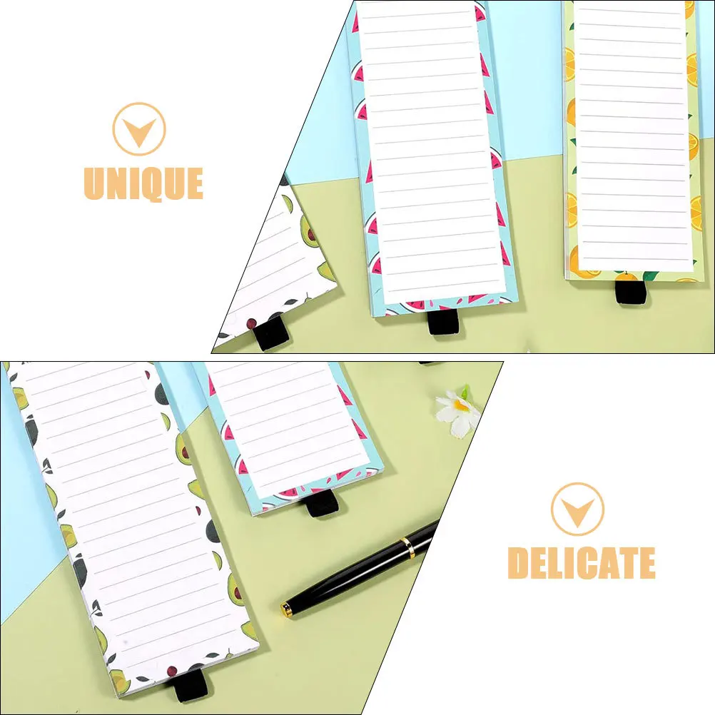 المفكرة المغناطيسية للثلاجة قائمة البقالة وسادة متعددة الوظائف مذكرة المنظم الثلاجة ملاحظة منصات لوازم الطباعة