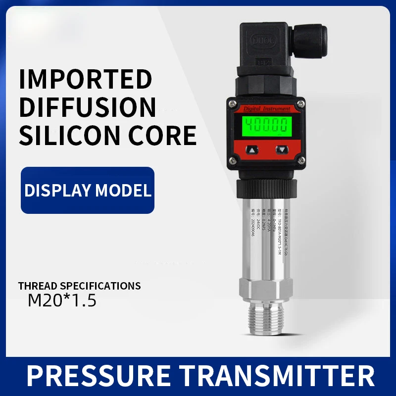 Digital Pressure Transmitter 4-20mA/0-10V/RS485 Output Signal Digital Pressure Sensor M20*1.5 Thread 10ms Fast Response