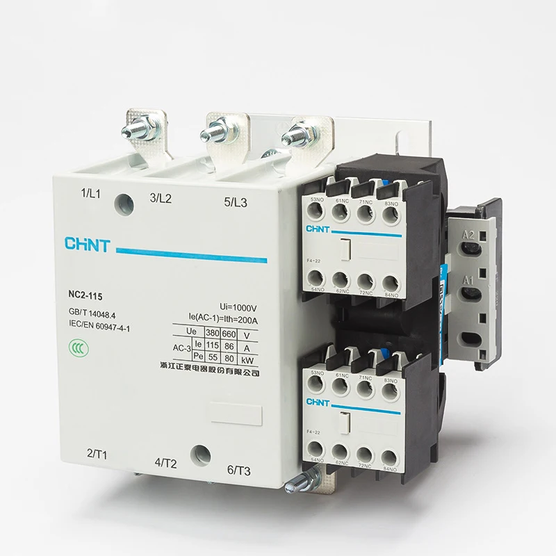 Chint Contactor 220V CHINT NC2 High Precision 3Pole Contactor NC2-150A NC2-185A AC 110V 4Pole Contactor