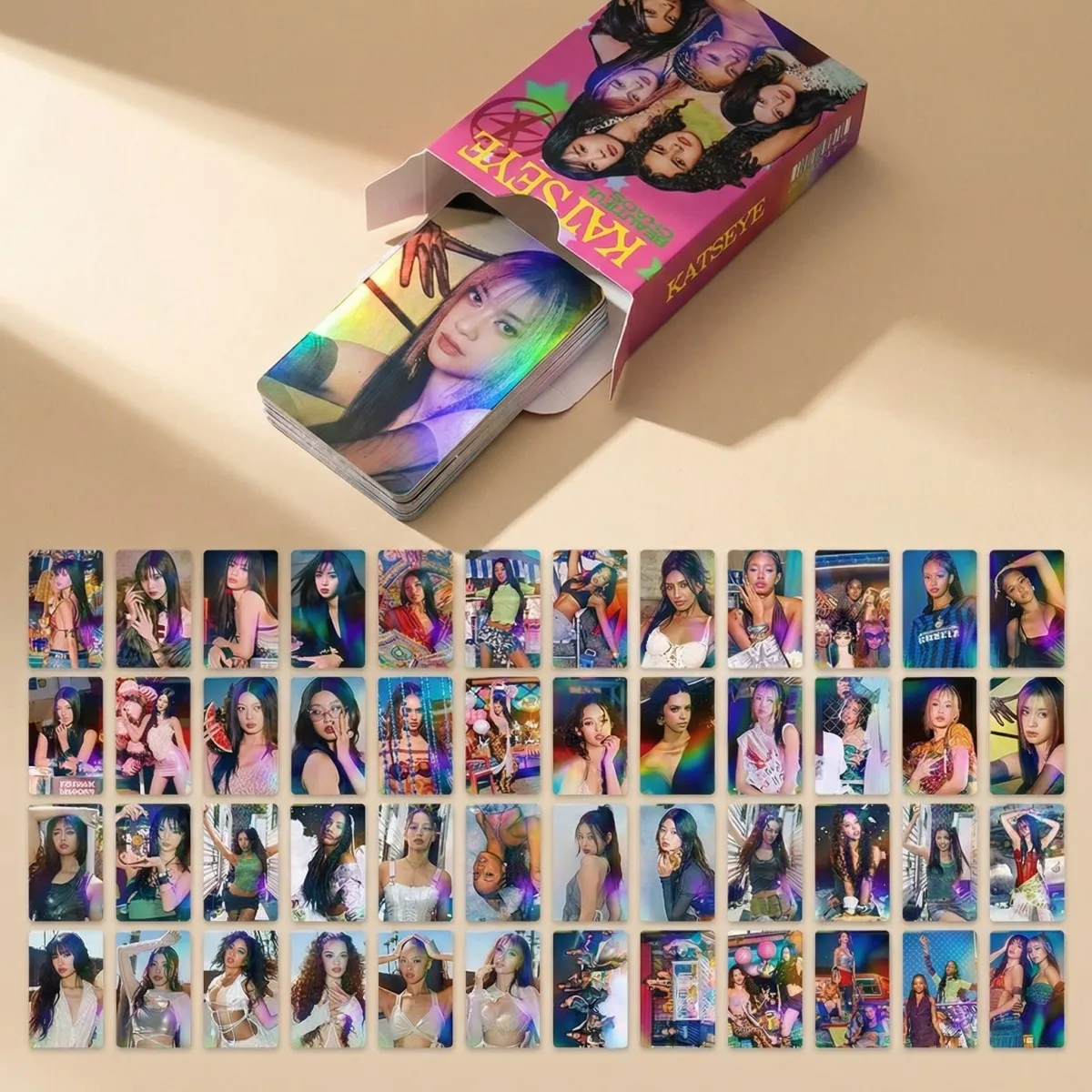 

Набор из 60 LOMO-карточек Kpop KATSEYE: фотокарточки по альбому Beautiful Chaos с Данией Ларой и Манон, подарки на день рождения для мальчиков и девочек