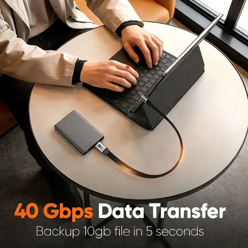 B03F Extension Cable 240W Fast Charging USB C Cord 80Gbps Data Transfer Supports 8K@60HZ Display Data Cable for Phone