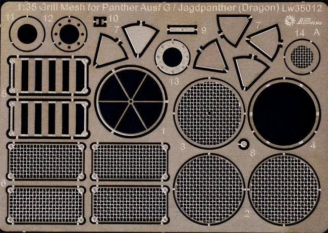 AM-WORKS LW35012 1/35 Grill Mesh for Dragon Panther G & Jagdpanther - Upgrade Detail Set