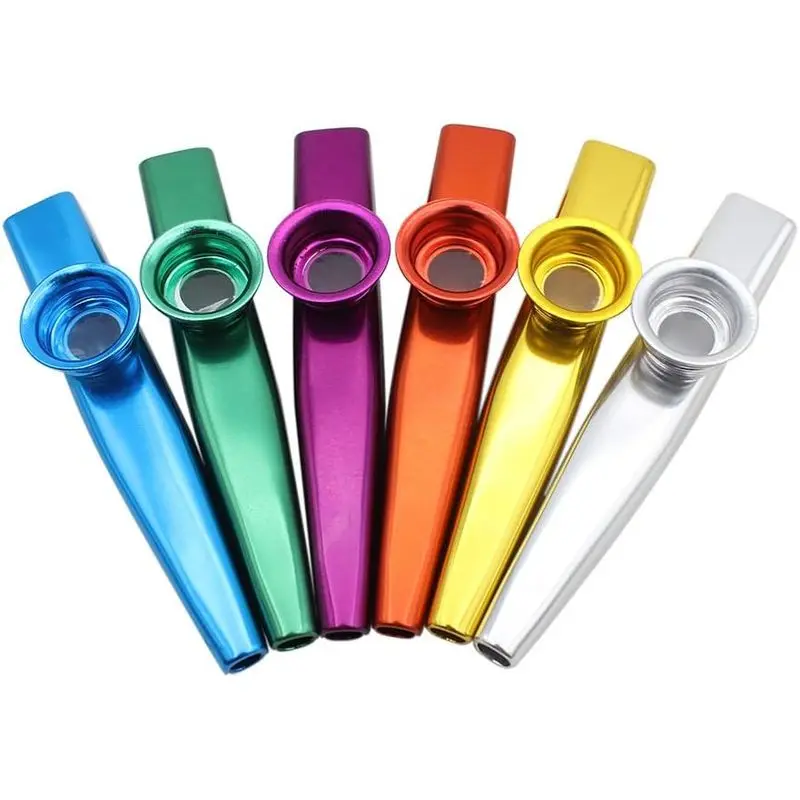 6 PCS Metal Kazoo Guitar Ukulele Companion Portable Card Set Flute Musical Instruments Simple and Easy to Learn