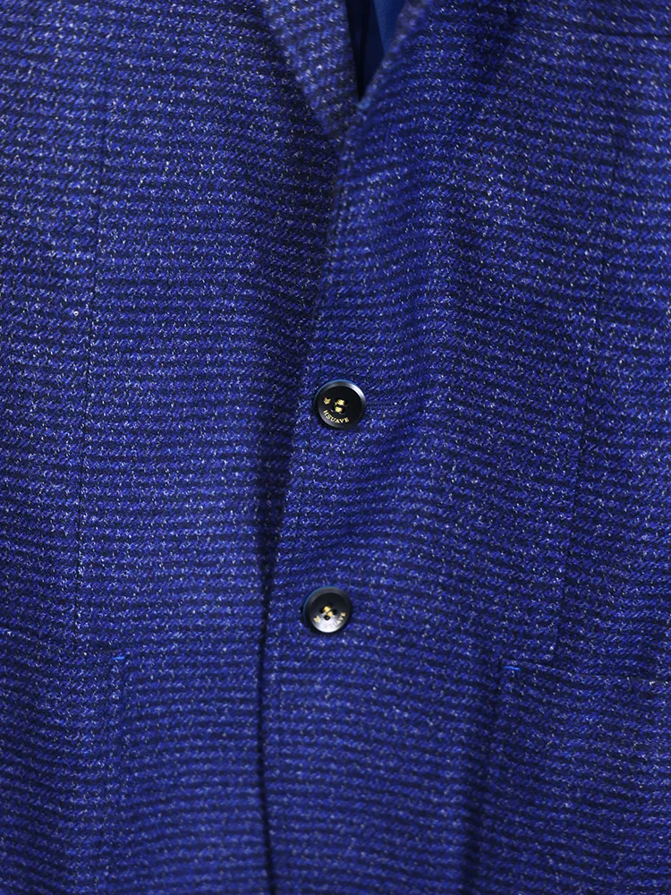 Homesi ربيع الخريف الشباب الرجال تنوعا 43 بدلة صوفية Jaet فضفاضة تناسب عادية طويلة Sve اثنين زر الياقة الكلاسيكية #5