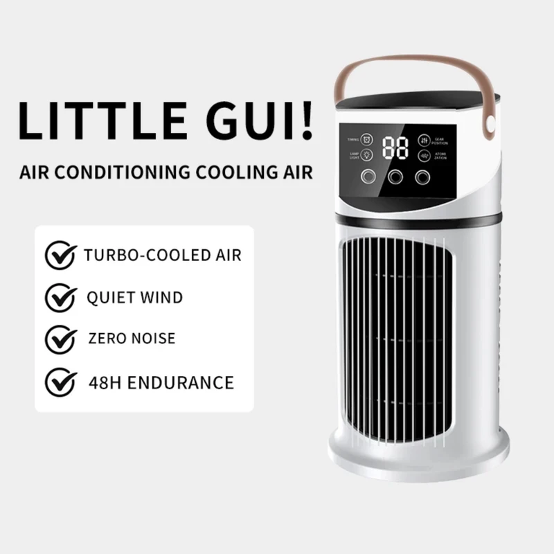 Portable USB Mist Humidifier Fan, 9 Speed Levels, Quiet Operation, Ideal for Dorms & Offices