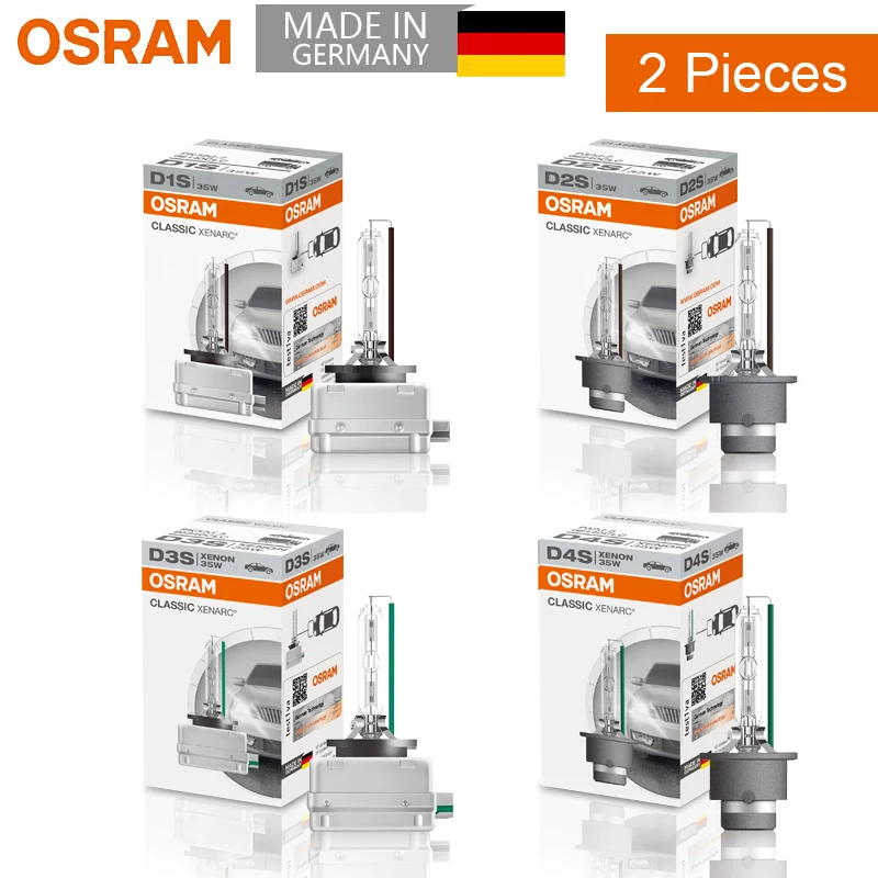 2pcs OSRAM D1S D2S D3S D4S 66140 66240 66340 66440 CLC Xenon HID CLASSIC Original Car Xenon Headlight 4200K Standard White Light