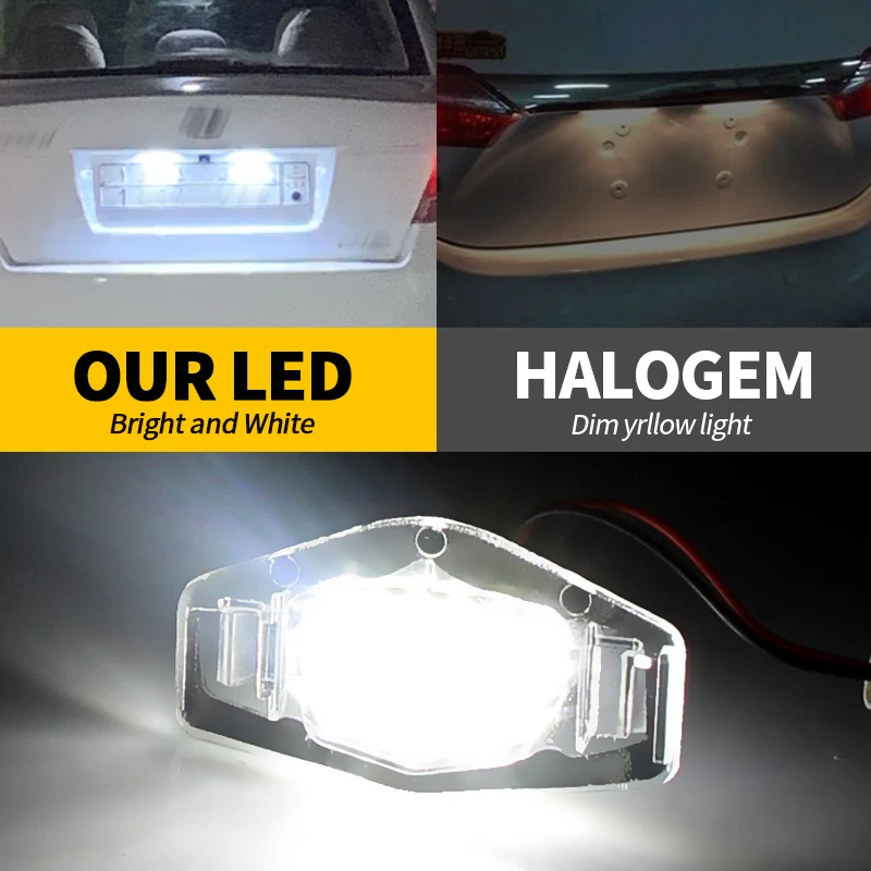 

White LED License Number Plate Light For Honda Civic 01-15 Accord 4D 03-17 Odyssey 00-04 Pilot 03-08 Acura MDX RL TSX RDX TL ILX