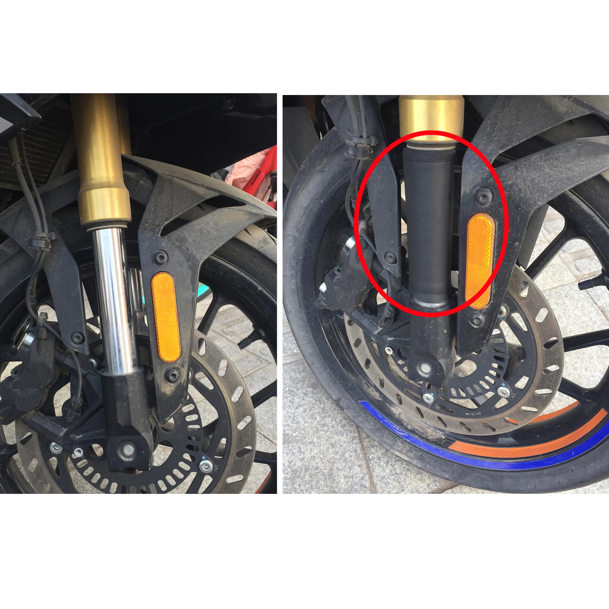 150mm-300mm Front Fork Guard Wrap Protectors Cover For Kawasaki GPZ500 NINJA 300 EX250R EX250F EX300 ER5 EN500 EX500 1994-2017