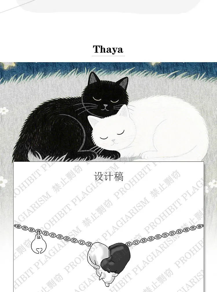 Twin Cat Heart Necklace Sf7966cd5392a40cbb7233226ed51dba1i