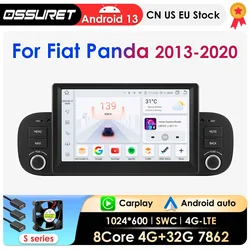4G 32G 1Din Android 13 Auto multimedia Speler Voor Fiat Panda 2013-2020 Carplay 4G GPS Navi 7 inch Autoradio 1din Stereo GEEN DVD