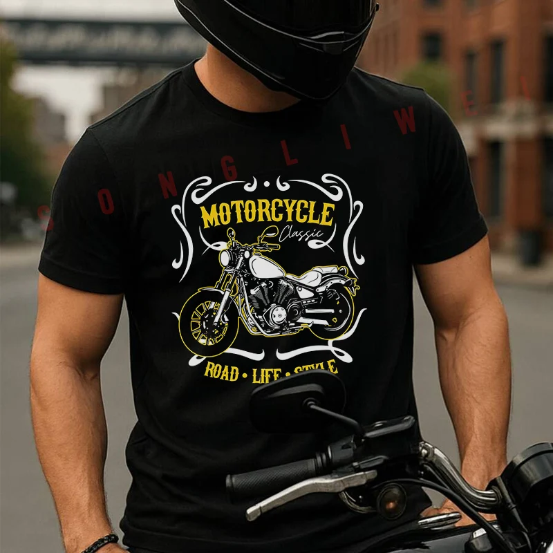 

Футболка Custom Motorcycles Classiccotton для любителей мотоциклов, новая модная летняя мужская футболка с коротким рукавом и круглым вырезом