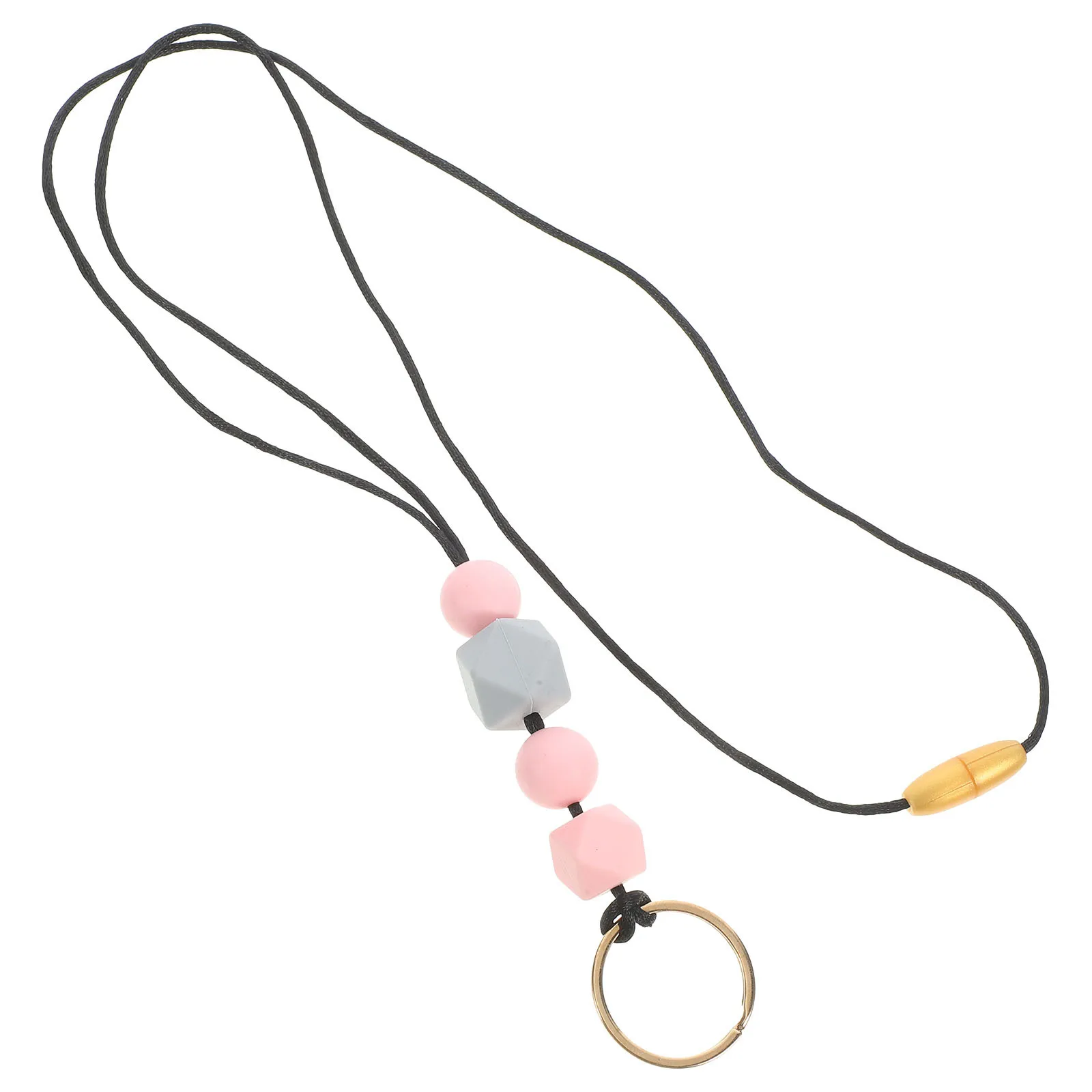 

Wood Material Beads Lanyard Multi-Purpose Key Lanyard Id Badge Holder Decorative Phone Holder Cute Teacher Gifts