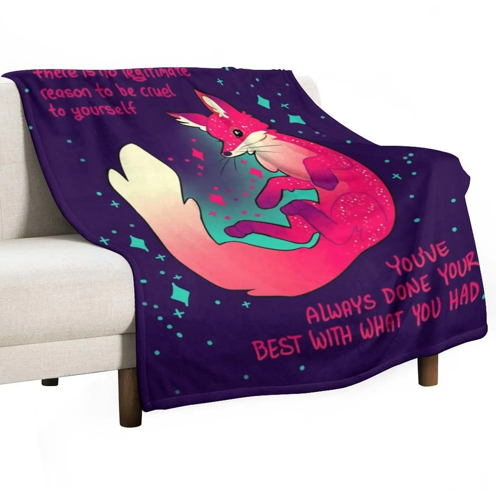 

There is no legitimate reason to be cruel to yourself Space Fox Throw Blanket Cozy Napping Blanket Gift for Mom Dad
