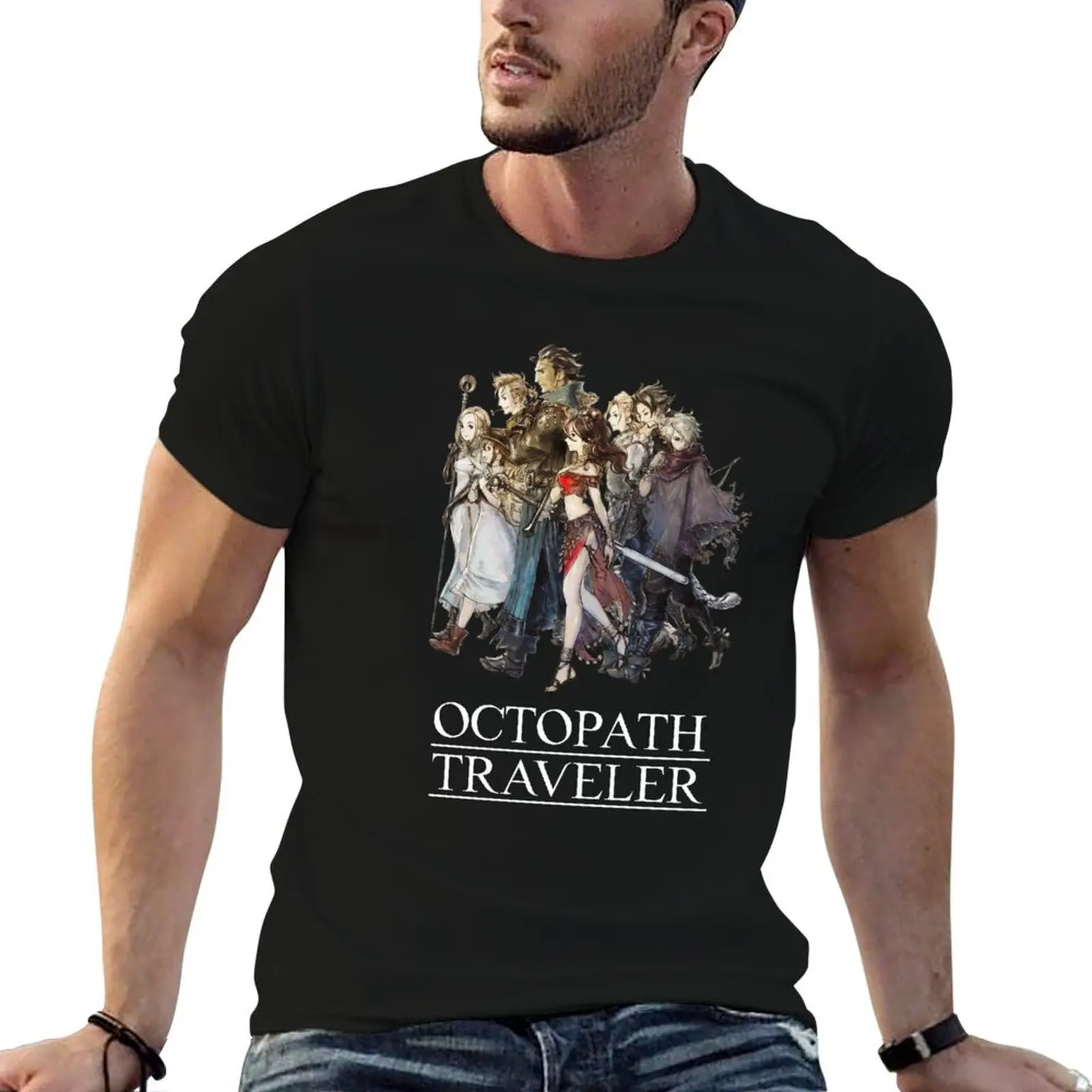 

Octopath Traveler - Travelers Logo [w/ White Text] T-Shirt t shirts for man graphic vintage t shirt man plain T-Shirt