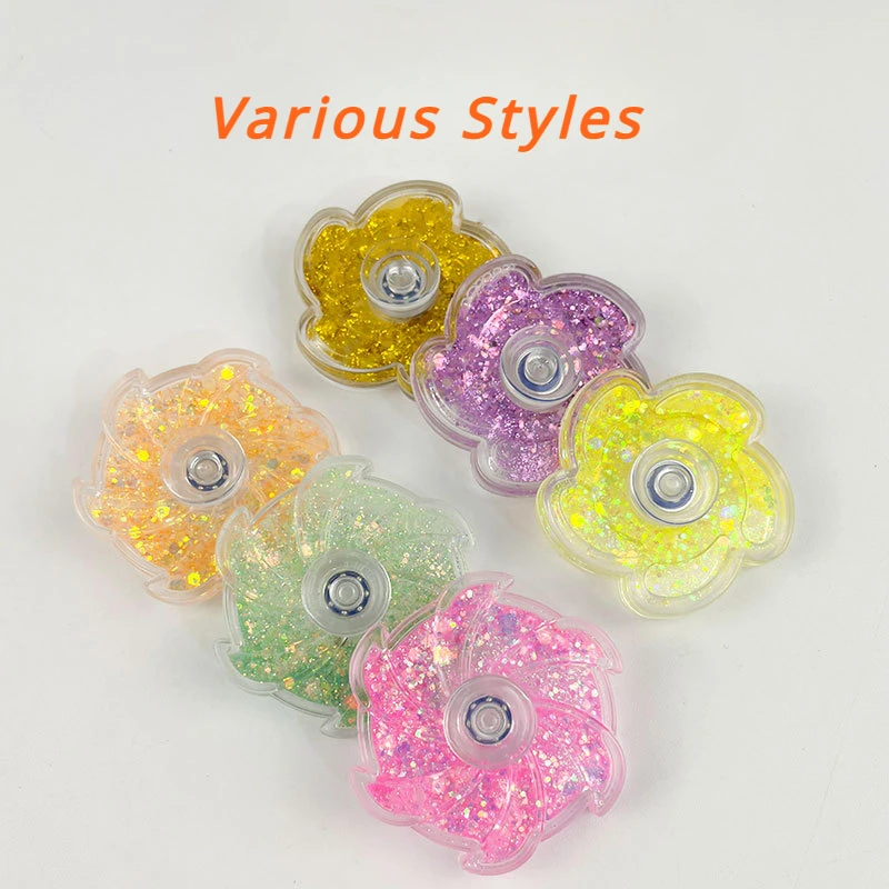 Fidget Spinner Rustling Portable High Rotational Speed Petal-like Spinning Gyro Colorful Sequined Desk Stress Relief Toy Gifts