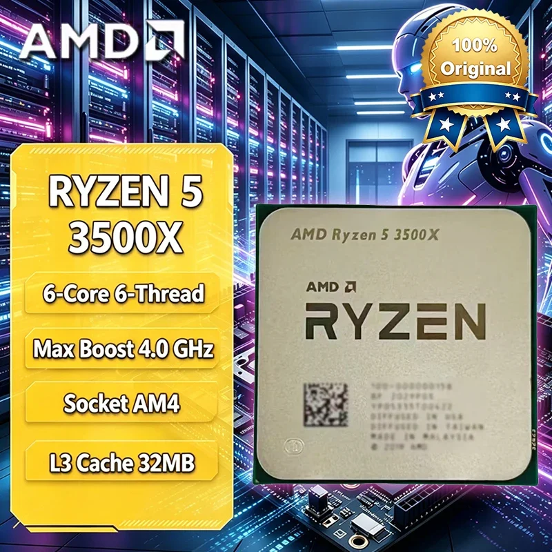 AMD Ryzen 5 R5 3500X 3.6GHz 6-Core 6-Thread CPU Processor Socket AM4 3.6GHz 7NM Processor 65W DDR4 But No Fan