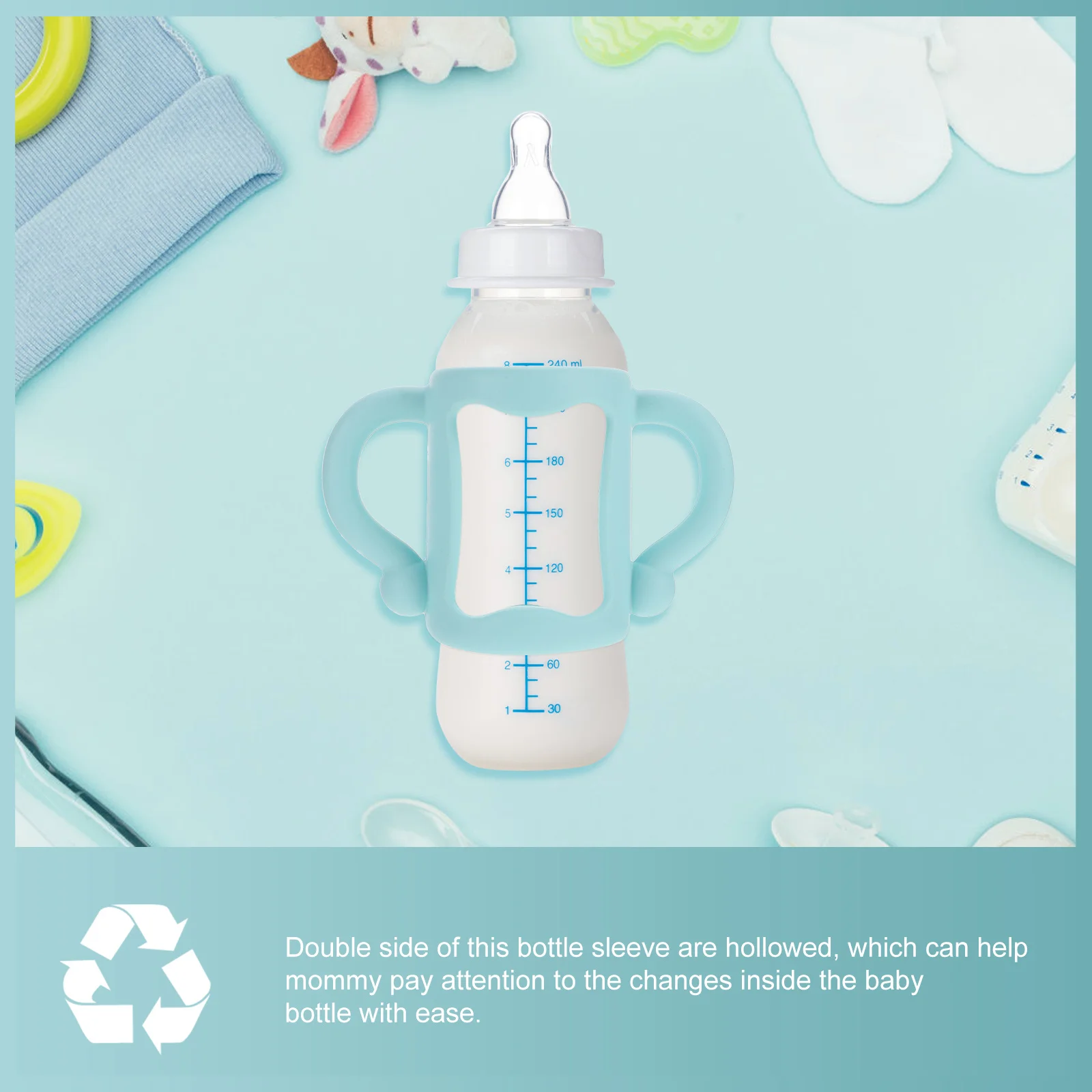 

2 шт., силиконовая бутылочка для кормления новорожденных с ручкой, прочная, прочная, тонкая работа, практичный, простой дизайн