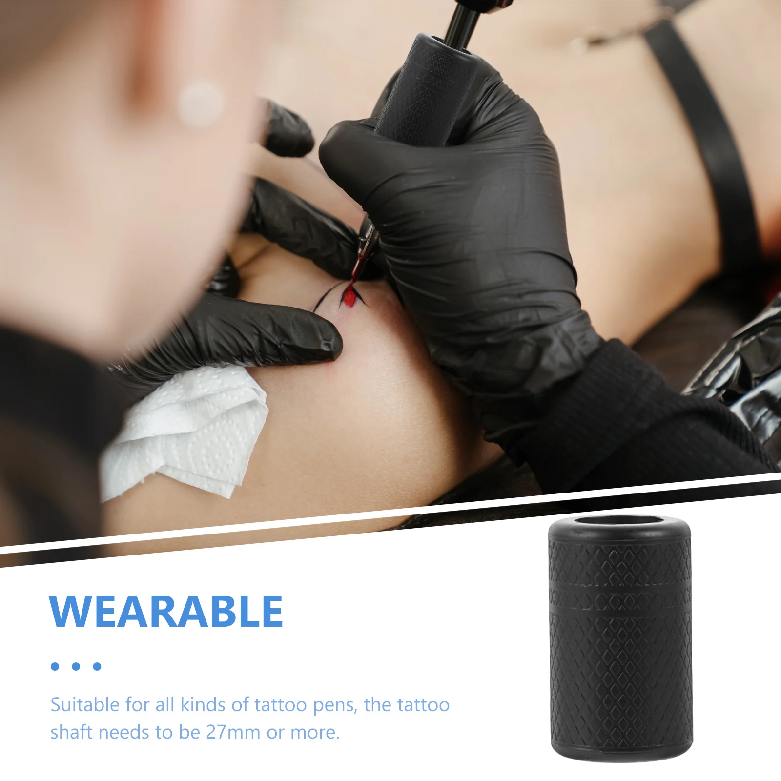 

Tattoo Hand Grip Cover 27Mm+ Silicone Handle Sleeve High Temp Resistant 250° Acid Oil Alkali Proof Durable Machine Grip Tube For