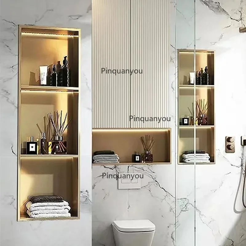 Nicho de ducha de baño personalizado con diodo emisor de luz nicho de ducha estante empotrado de baño nicho de ducha de acero inoxidable