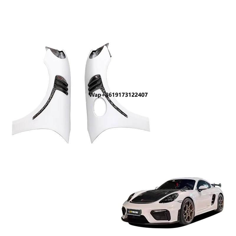 

Auto Exterior Accessories Front Side Fender a Half of Carbon Fiber 982 Upgrade GT4Style Fenders for 718 982 Fenders