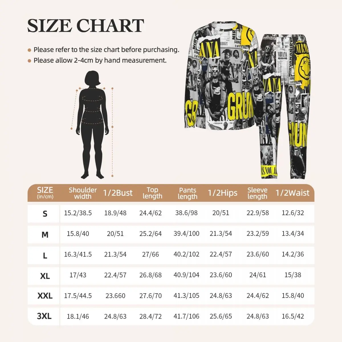 Nirvanas One Sided Smile Round Neck Long Sleeve Nightgowns for Sleeping Sleepshirts Women Loose Pajama Set Long Pants