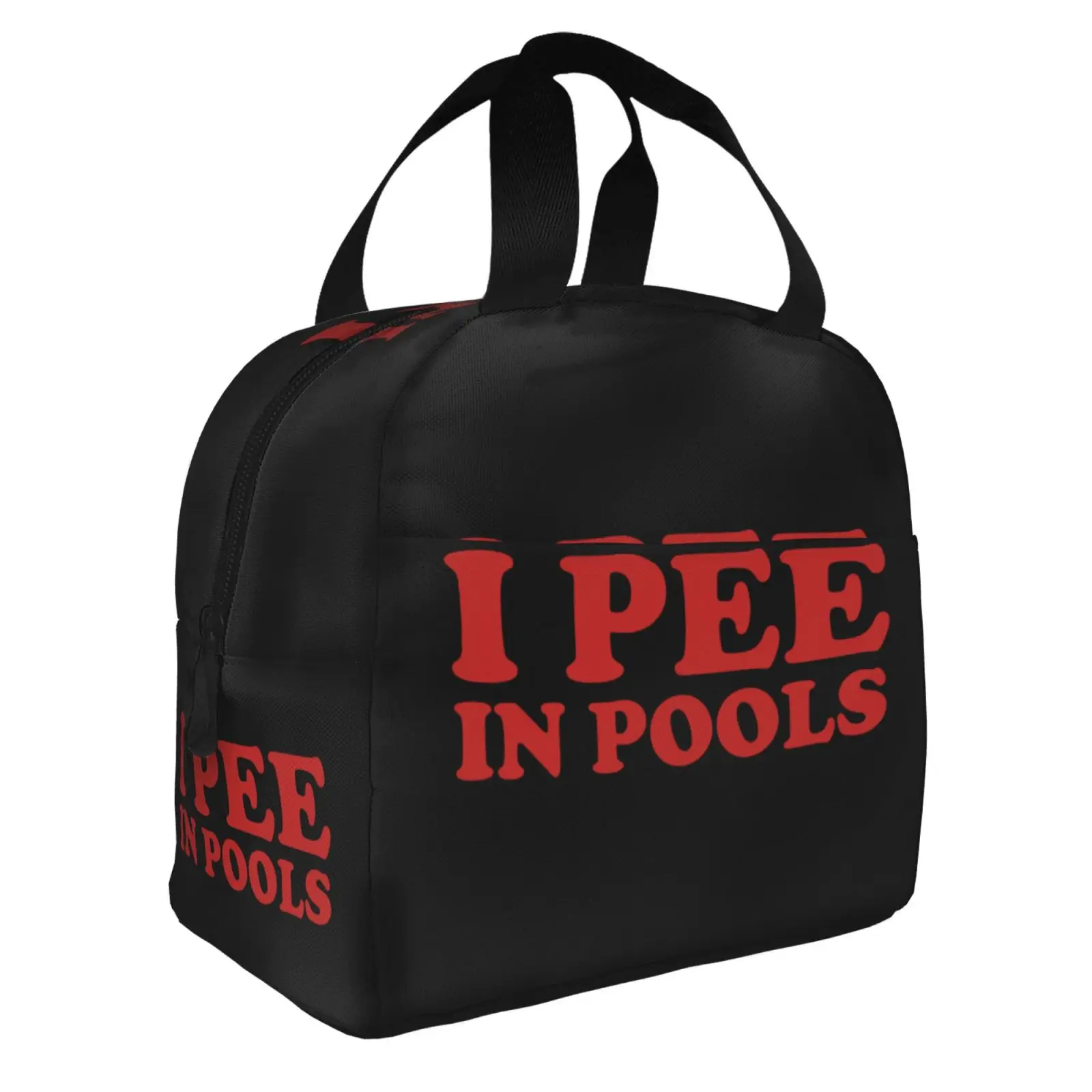 I Pee in Pools Interesting Text Insulated Lunch Box Leak-proof Thermal Cooler Lunch Bag for Men Women Kids Work Trip Picnic