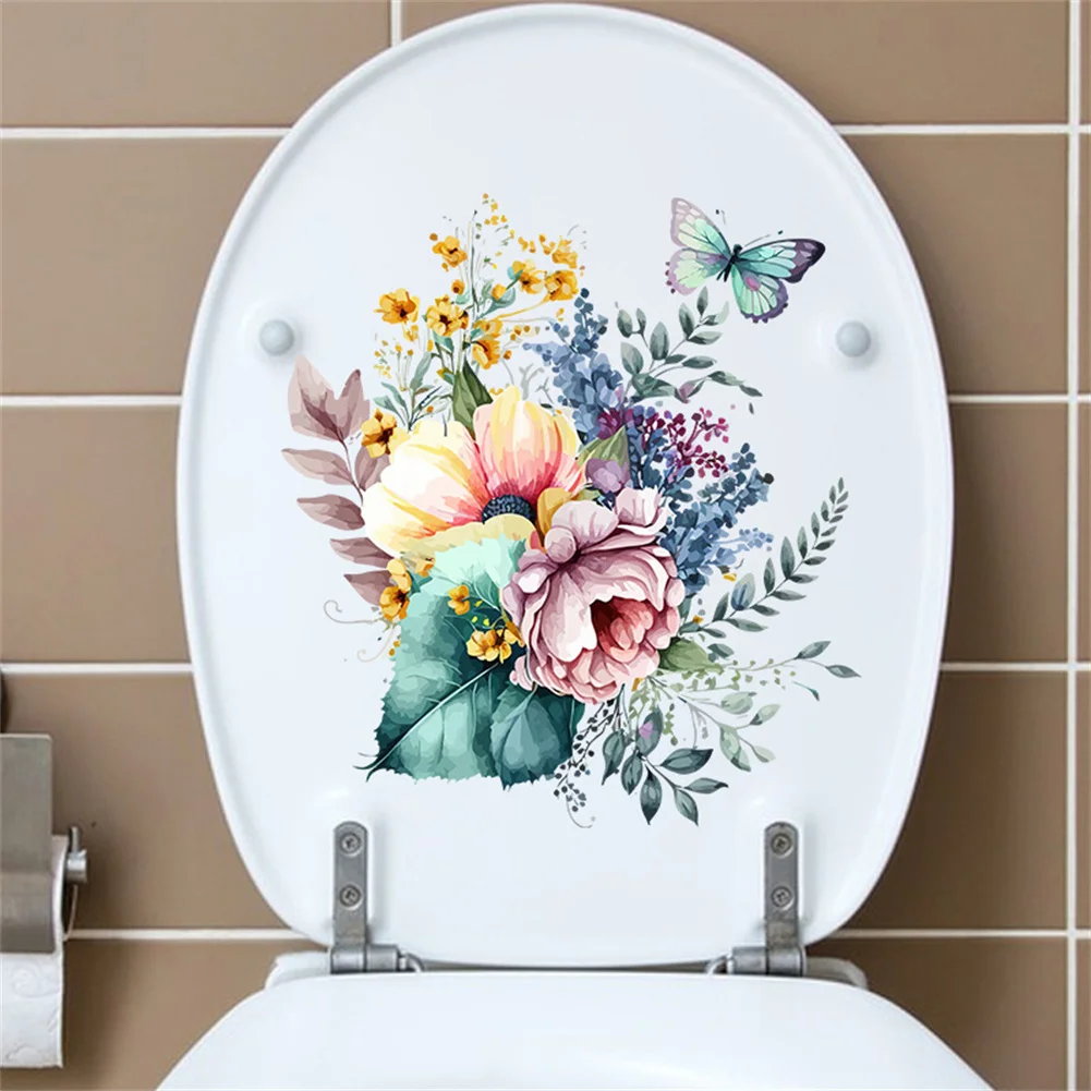 Bathroom Toilet Seat Wall Sticker Self-Adhesive Removable Bathroom Wall Sticker DIY Decals WC Toilet Lid Decorations