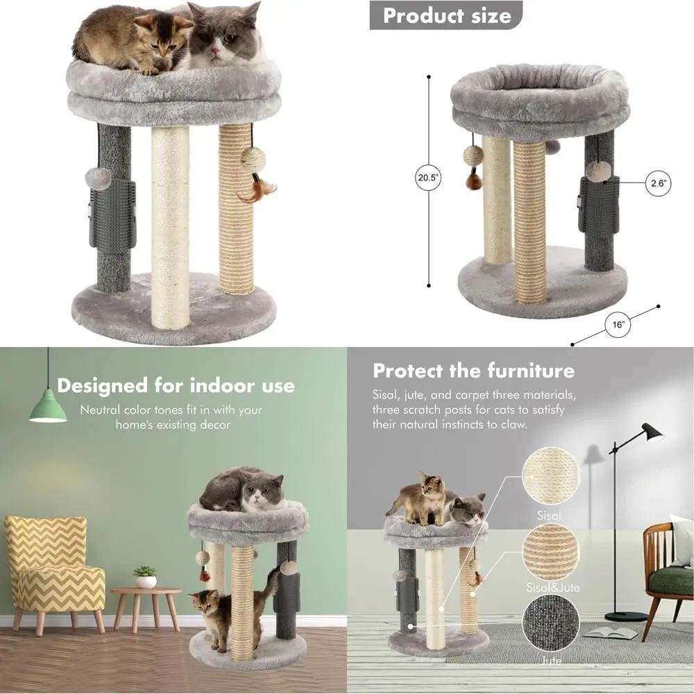mecool-piccolo-albero-per-gatti-4-in-1-tiragraffi-con-letto-morbido-a-torre-pali-in-iuta-con-tappeto-in-sisal-con-tre-giocattoli-a-sfera-sospese-e-massaggio