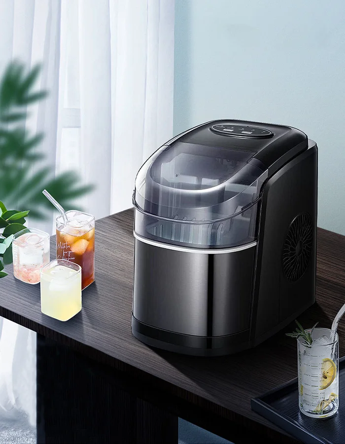 Ice Maker Automatic Homemade Frozen Yogurt Machine for Kids Home Add Water & Ice Full Light Indicator Machine