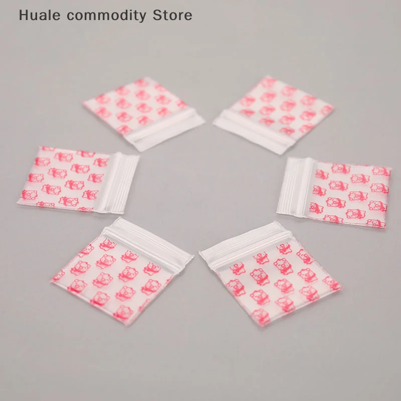 100 unids/pack pequeñas bolsas de plástico con cierre de cremallera bolsa transparente resellable bolsa de dulces bolsas de almacenamiento al vacío para regalo de fiesta de cumpleaños de boda